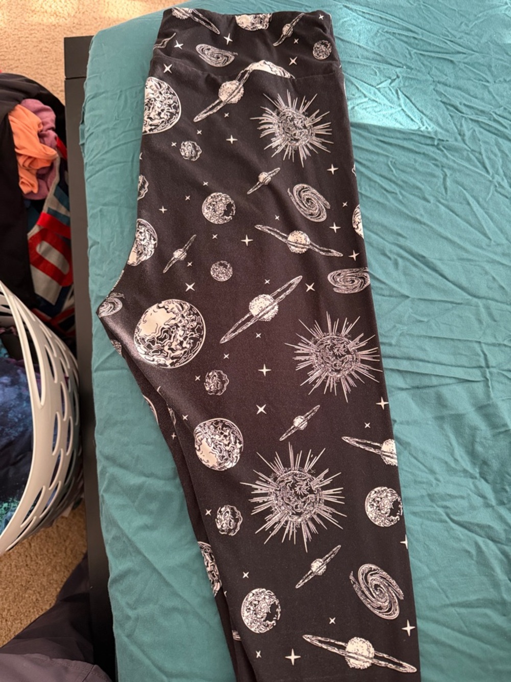 Black Space Print Leggings